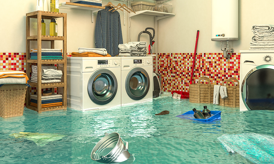 A flooded basement