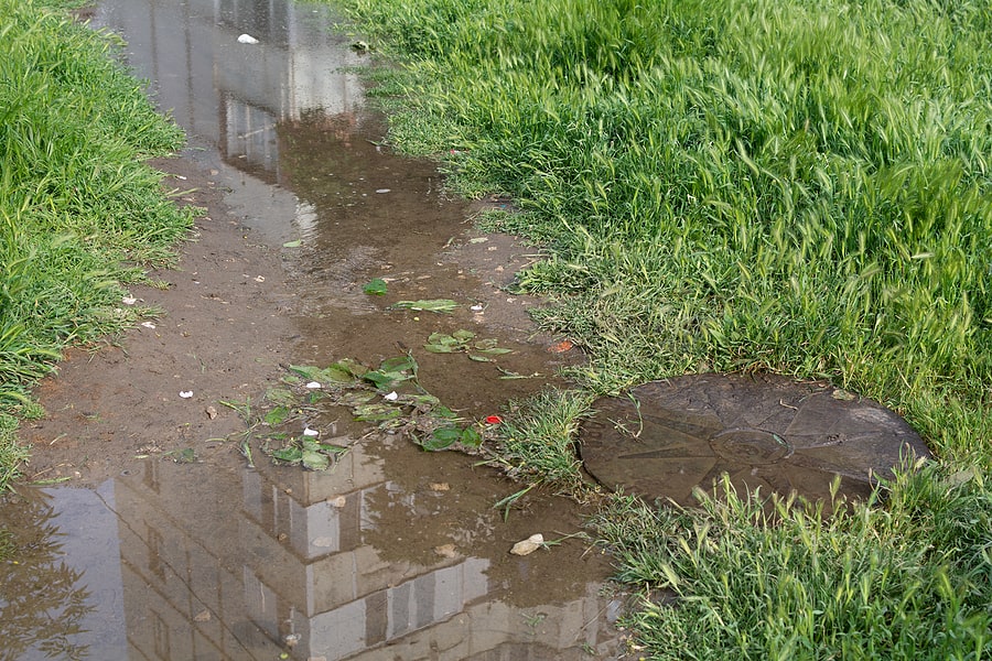 Water Breakthrough Sewer. Breakthrough Of Water In The Heating M